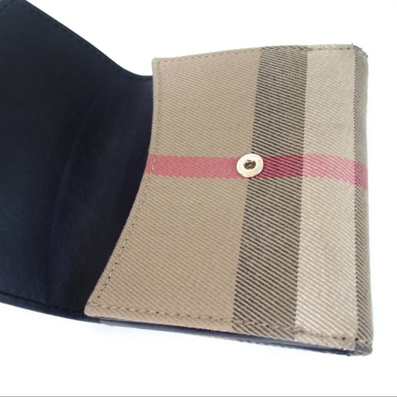 AUTH BURBERRY Nova Check Canvas Wallet W/ Box - Picture 6 of 12